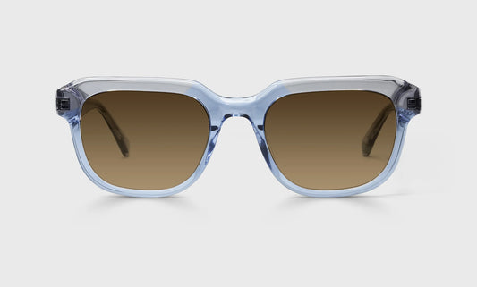Breaking News Sunglasses – Blue and Grey Crystal side view | Buena Vision Optometry