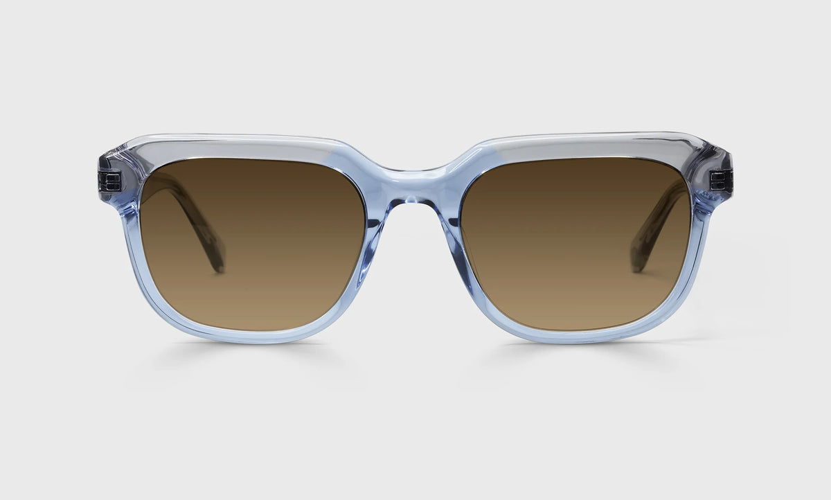 Breaking News Sunglasses – Blue and Grey Crystal side view | Buena Vision Optometry
