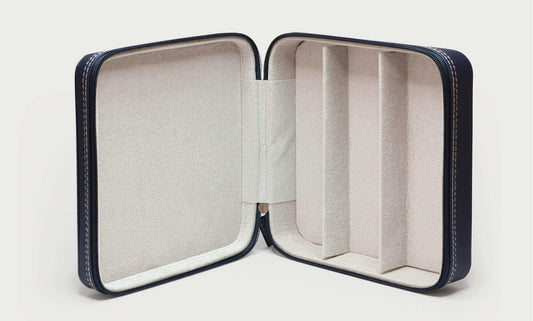 Frequent Flyer 3-Pair Travel Case – Red colorway closed view | Buena Vision Optometry