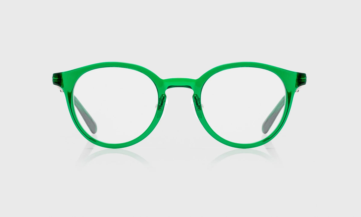 Golden Age Frames – Cobalt Crystal and Silver front view | Buena Vision Optometry