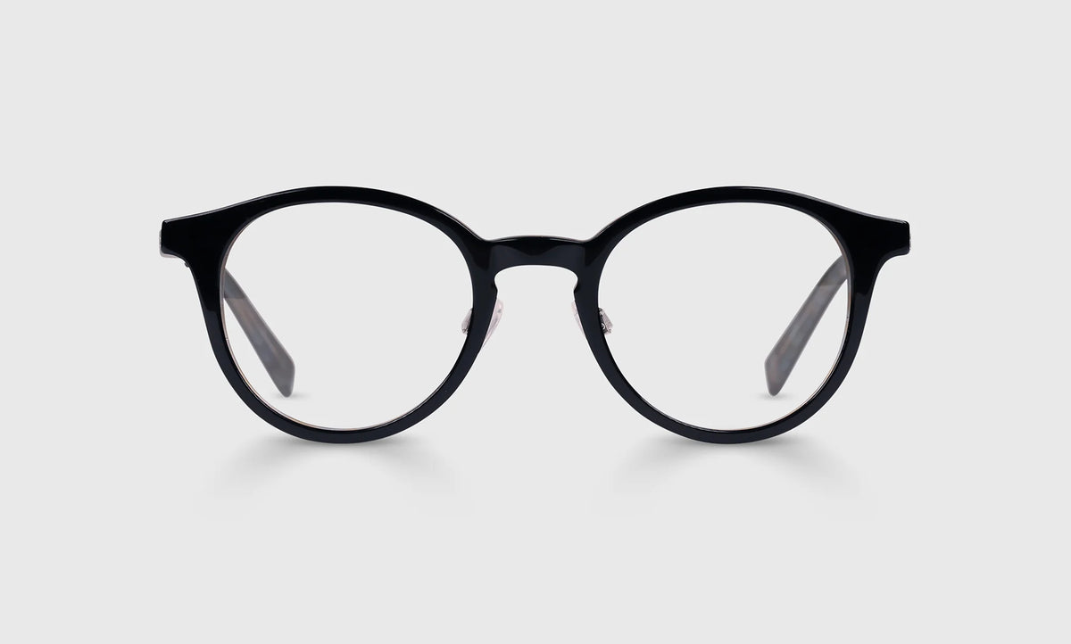 Golden Age Frames – Black and Silver front view | Buena Vision Optometry