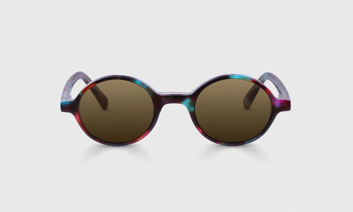 P. Body Round Acetate Sunglasses – Milky Way Tortoise angle view | Buena Vision Optometry